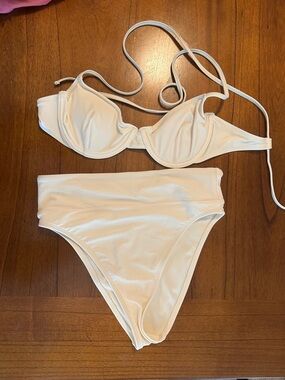 Sports Illustrated Swim White High-Waist Underwire Bikini Set